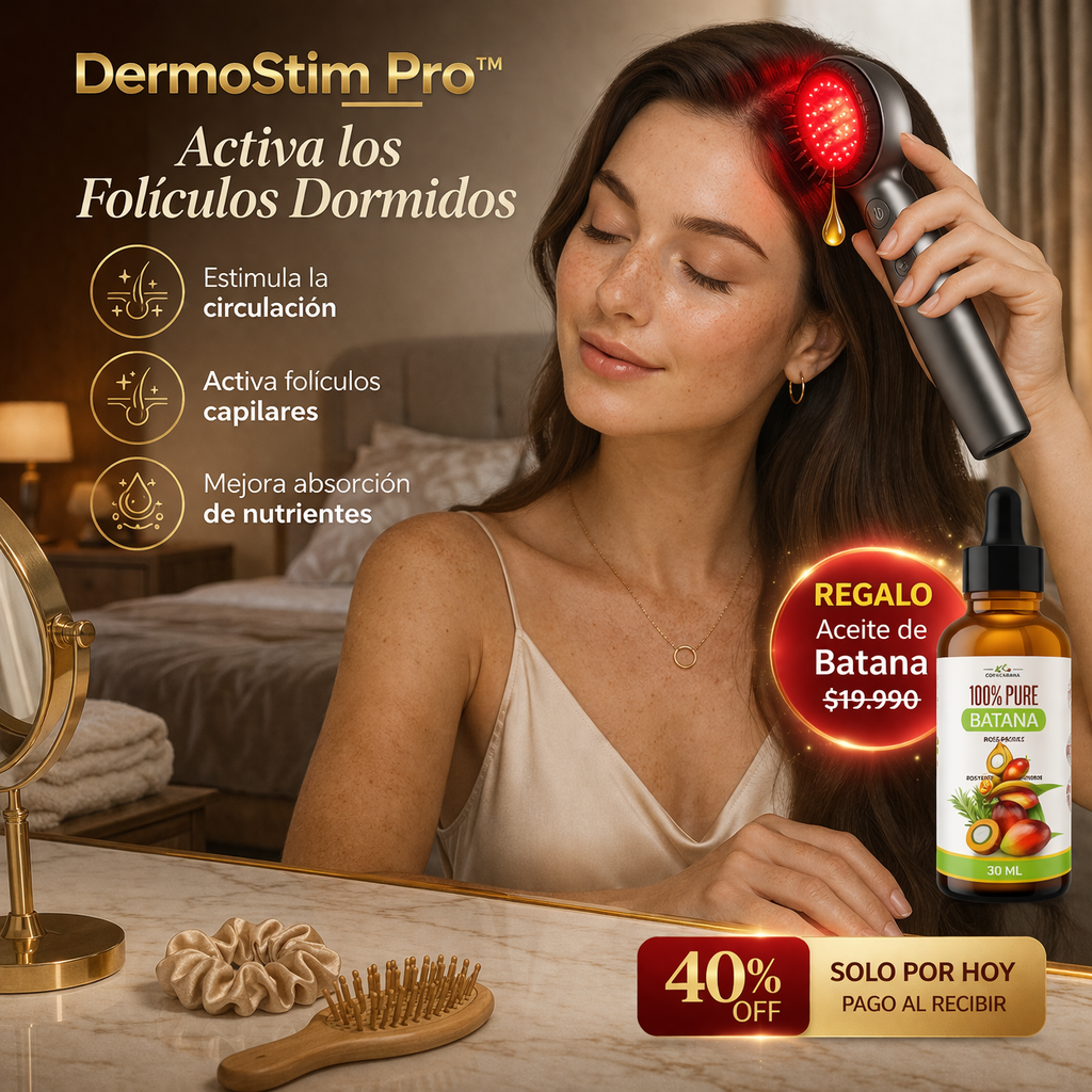 DermoStim Pro™ - Cepillo masajeador 3 en 1 con terapia de luz